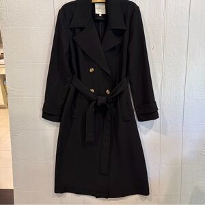 bagatelle Black Double Breasted Belted Trenchcoat